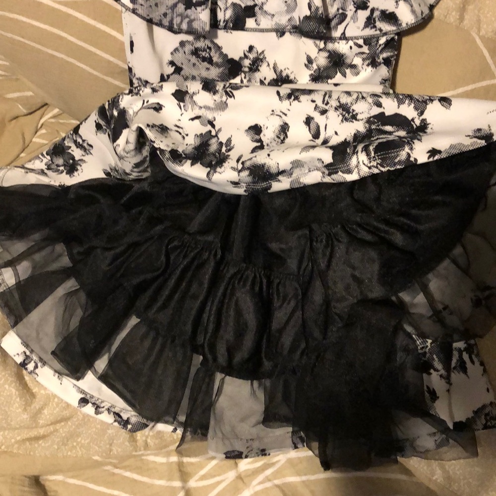 Black and white lace dress